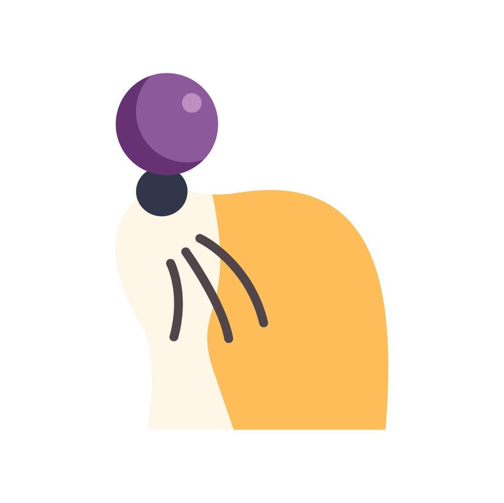 Cute seal balancing a purple ball on its nose, performing trick vector