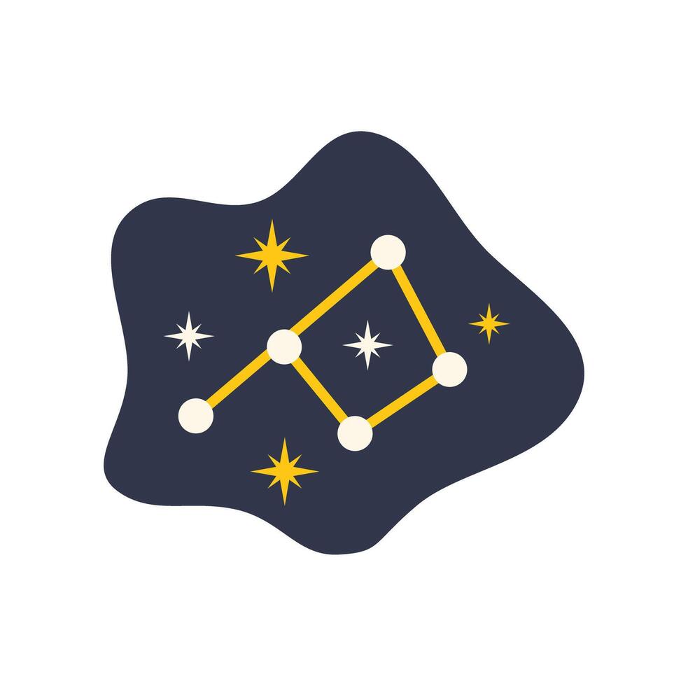 Constellation connecting stars in the vast universe forming a recognizable pattern vector