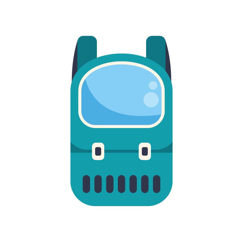 Turquoise school backpack with padded straps and front pocket showing vector