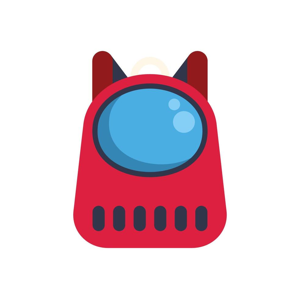 Red backpack resembling astronaut or space suit with cat ears vector