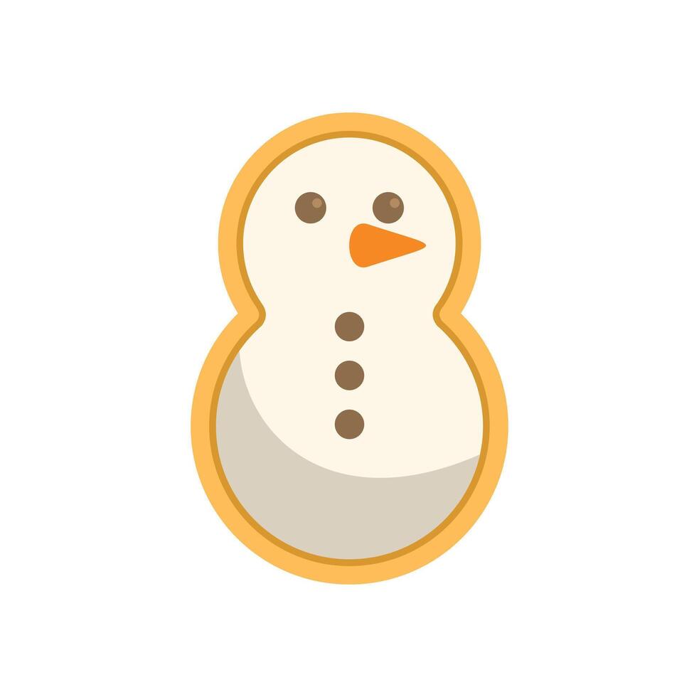 Snowman shaped christmas cookie celebrating winter holidays vector