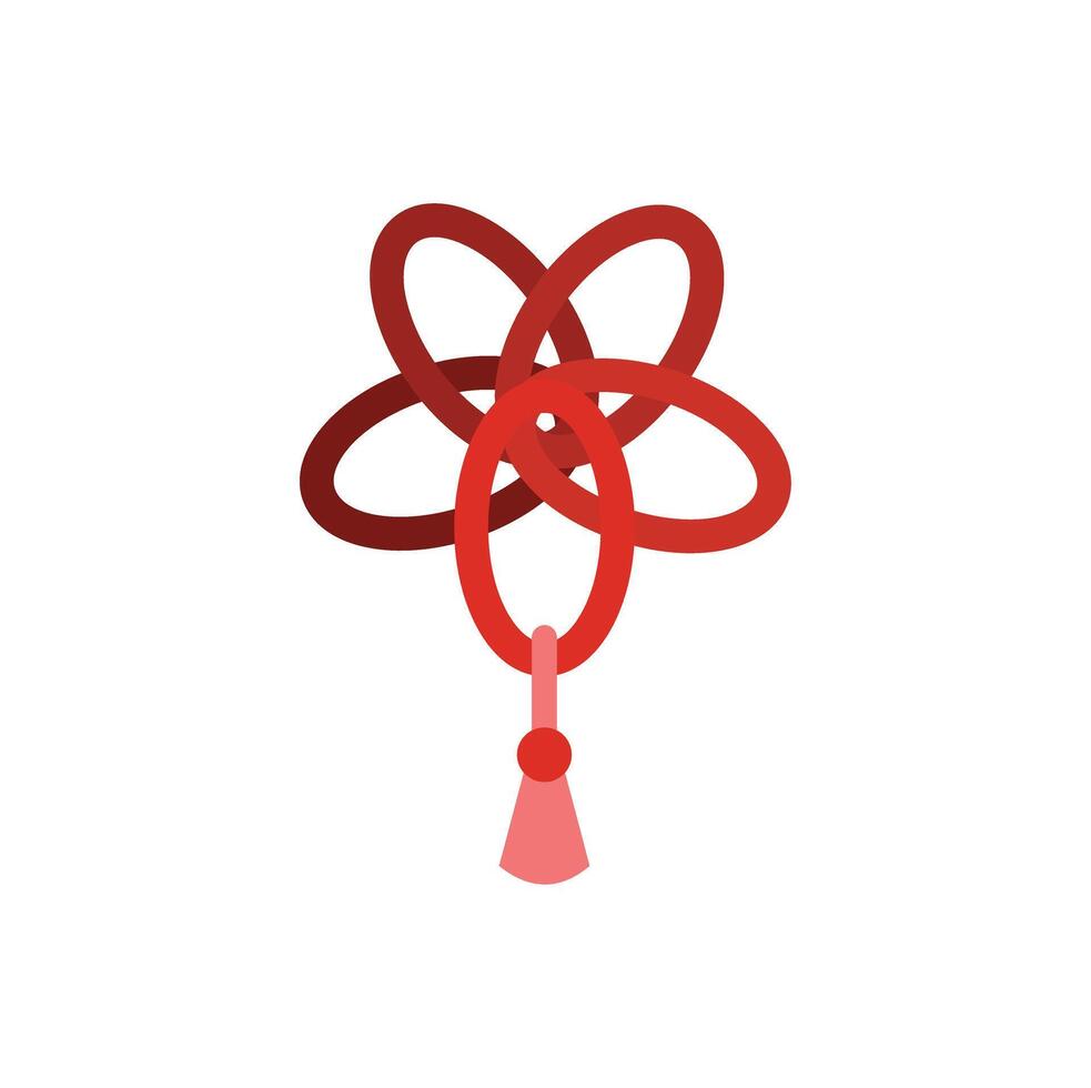 Chinese knot representing luck and prosperity hanging with tassel vector