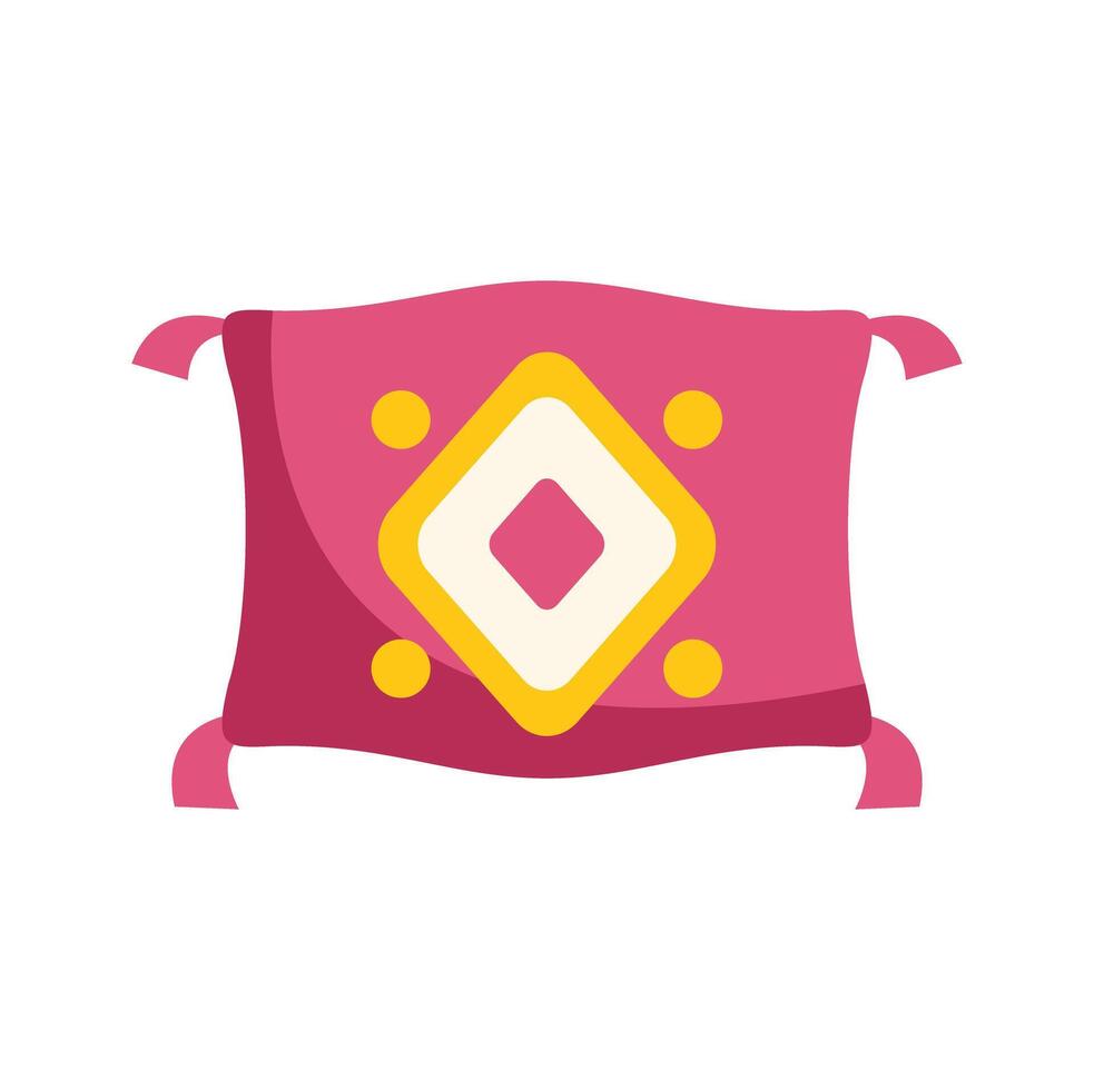 Pink magic carpet floating on white background vector