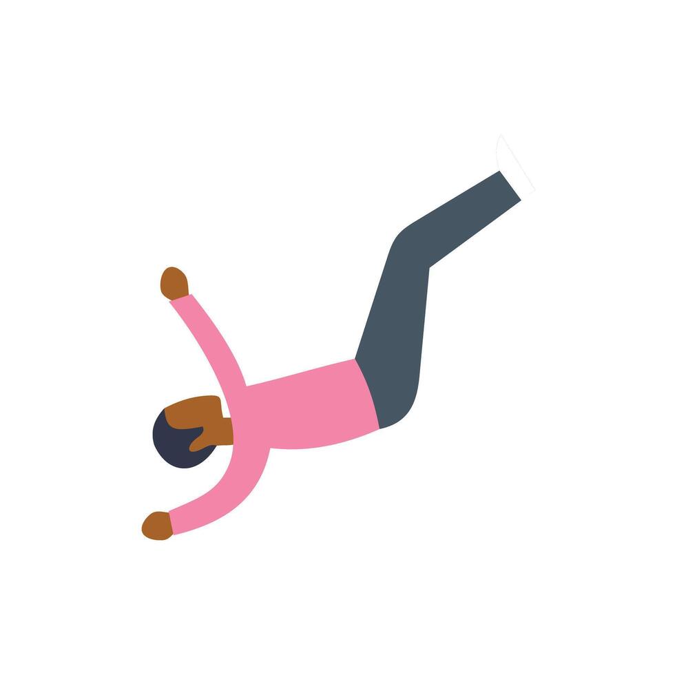 Young man floating in the air with arms and legs outstretched vector