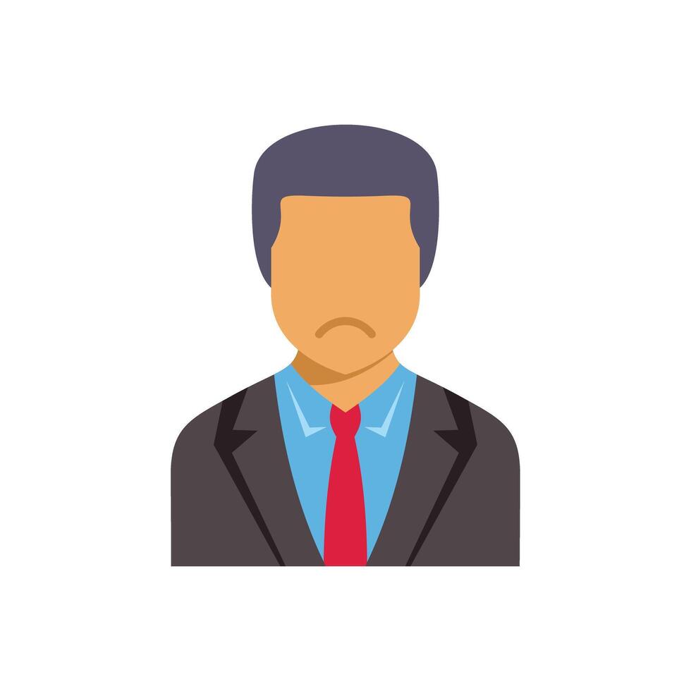 Sad businessman showing disappointment with a frown vector