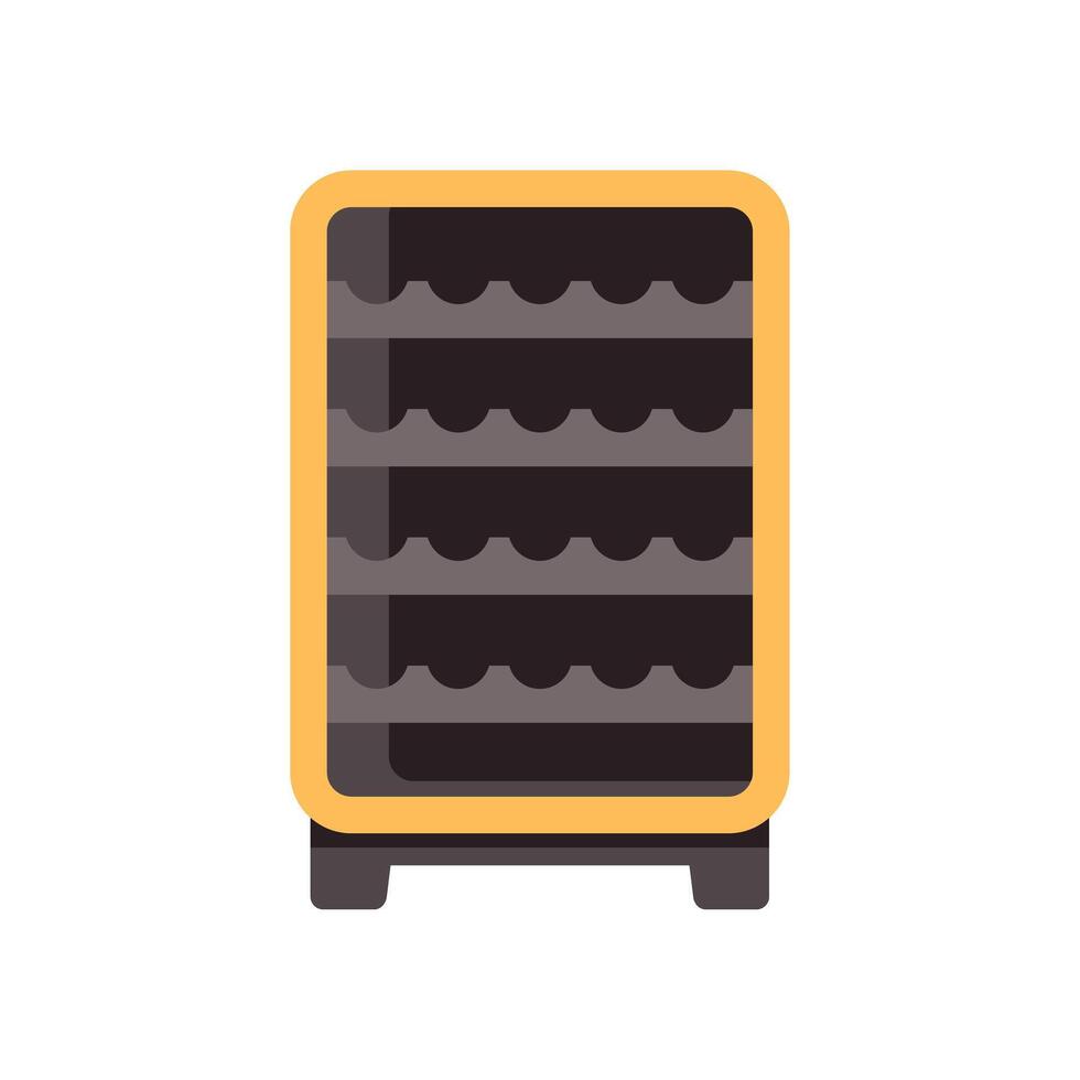 Wine cooler storing bottles, keeping wine chilled and ready to serve vector