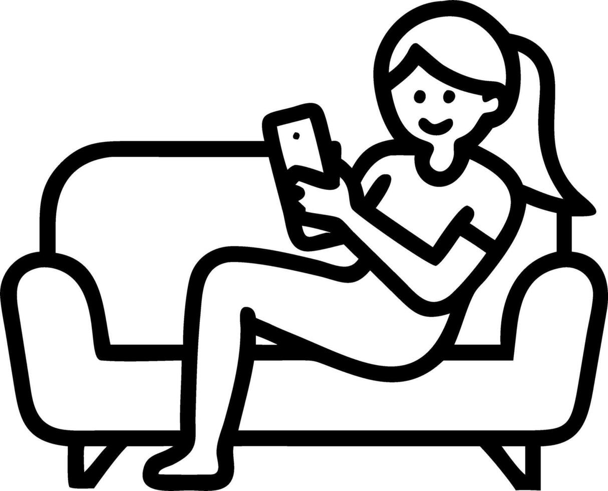 Young Latin woman relaxes on couch using phone to win money in online app game feeling excited and lucky while looking at cellphone receiving great news or discount offer concept a vector