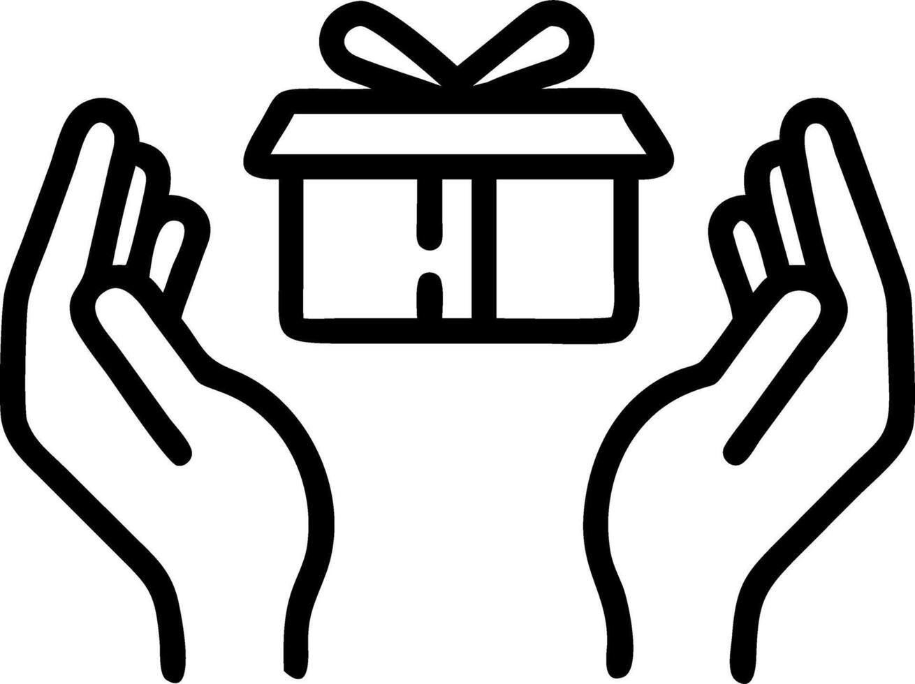 Young womans hands making a gift box birthday and Christmas concept Set 2 vector