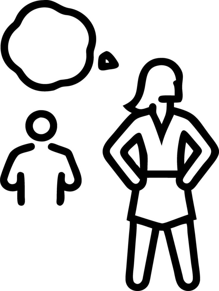 Young business woman executive entrepreneur standing in office looking away thinking of future ideas solution vector