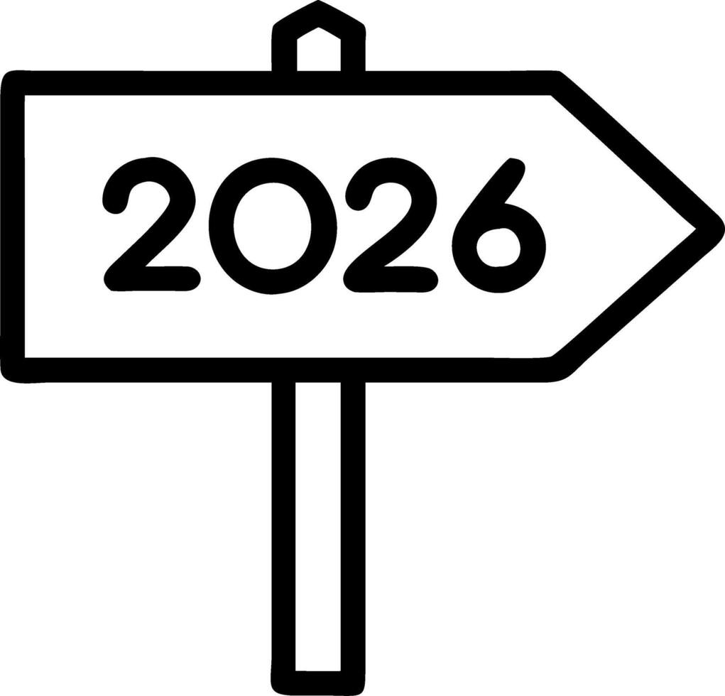 Wooden sign saying goodbye to the old year 2026 with welcome the new year 2026 New year symbol and business concept vector