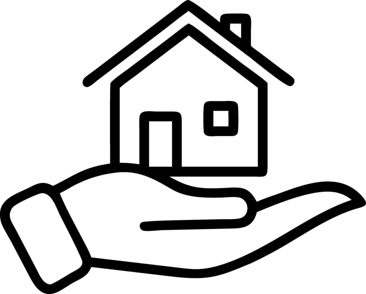 Womans hand holding model house presenting for home loan campaign on isolated transparent background vector