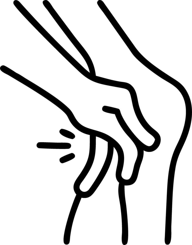 Woman hands touching her knee area bone pain trauma or torn ligament in the knee area healthcare and medical concept Set 2 vector