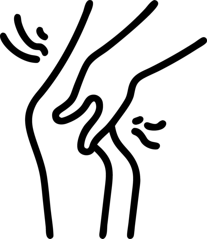 Woman hands touching her knee area bone pain trauma or torn ligament in the knee area healthcare and medical concept vector