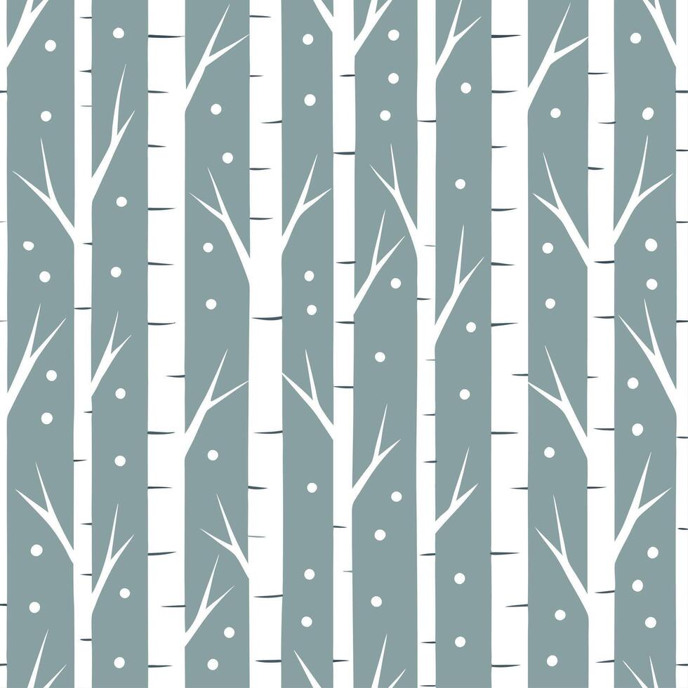 Winter trees seamless pattern with tall pine trees and light snow for a serene winter forest scene vector