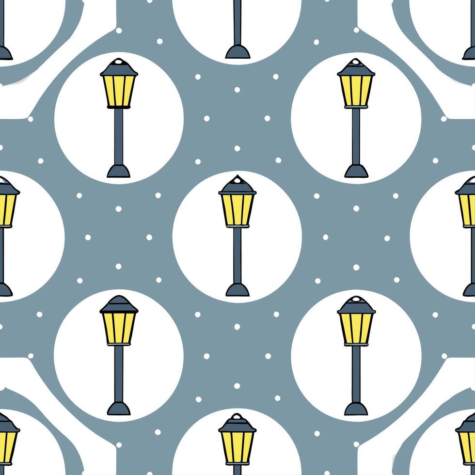 Winter nights seamless pattern with snowy hills distant mountains and sparkling stars for a peaceful remote winter landscape Set 4 vector