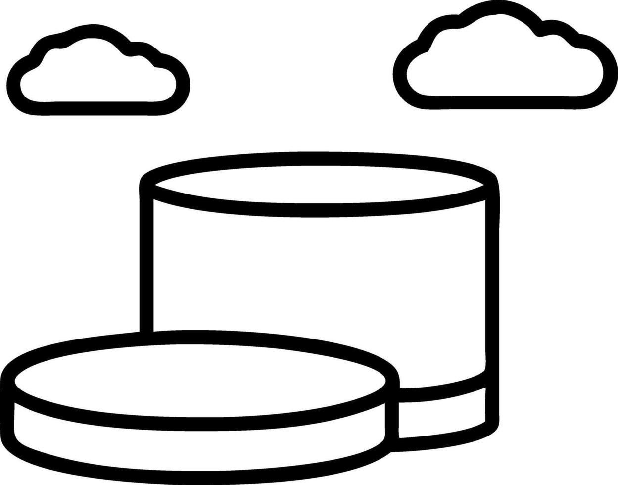 White cylindrical podium with two levels used for displaying products set against a beige wall background Set 5 vector