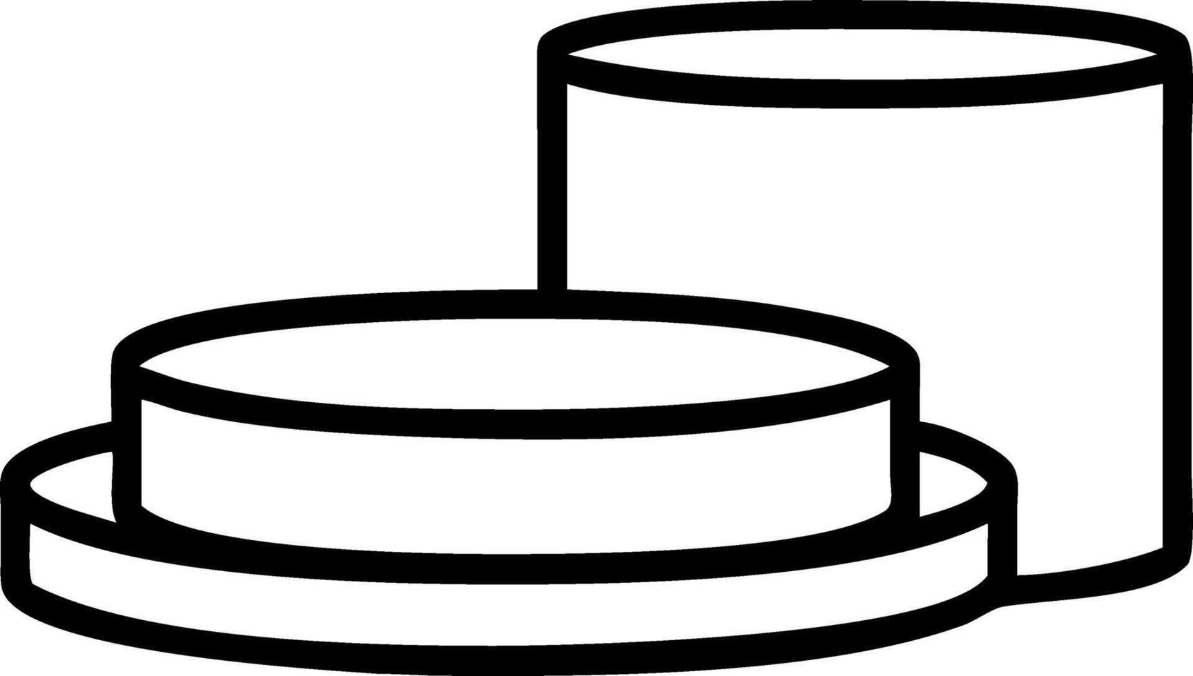 White cylindrical podium with two levels used for displaying products set against a beige wall background Set 10 vector