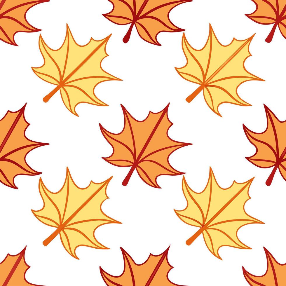 Whimsical autumn leaves seamless pattern with swirling leaf shapes and soft gradients for a dreamy fall effect vector