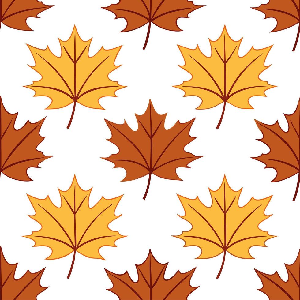 Warm autumn leaves seamless pattern with rich browns reds and oranges for a cozy fall inspired design vector