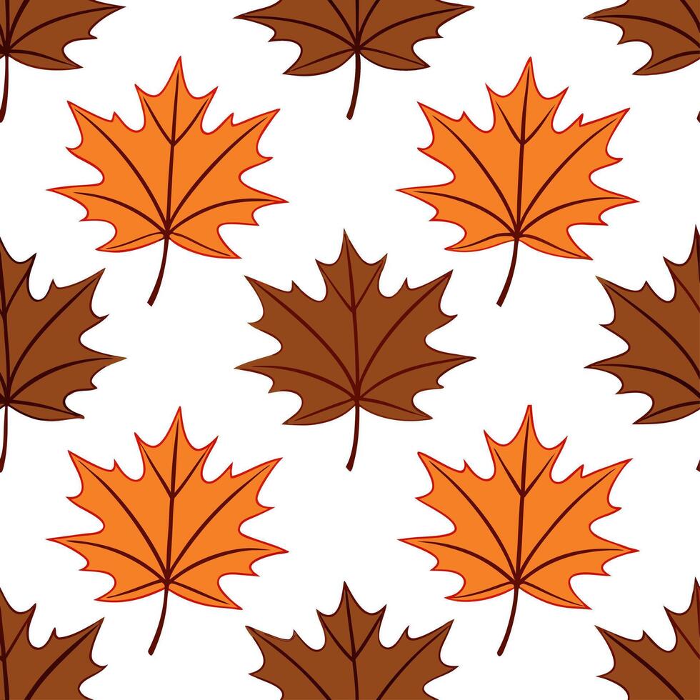 Warm autumn leaves seamless pattern with rich browns reds and oranges for a cozy fall inspired design Set 2 vector
