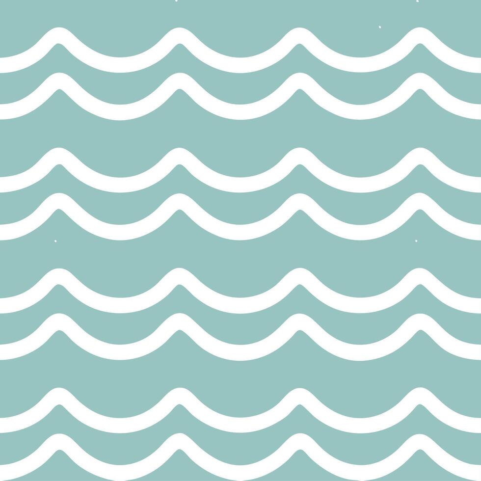 Vintage summer waves seamless pattern with muted ocean hues and distressed textures for a retro beach design vector