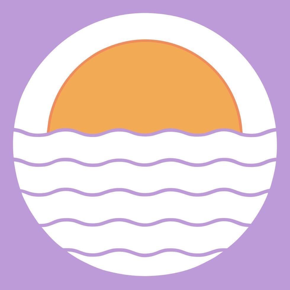 Vibrant beach sunset seamless tile pattern with orange and purple hues blending over the ocean vector