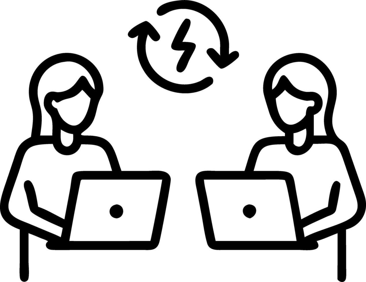 Two professional women of different ages collaborating in green workspace fostering mentorship and strategy exchange vector