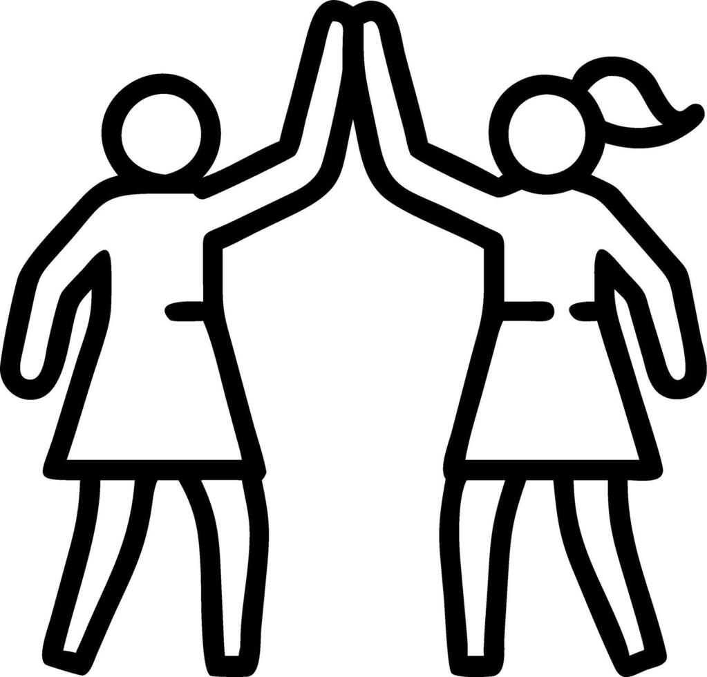 Two cheerful businesswomen high fiving in green office celebrating team success showcasing strong partnership fostering shared goals vector