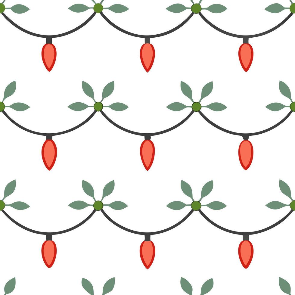 Twinkling fairy lights and snowflakes seamless tile pattern with festive sparkle vector