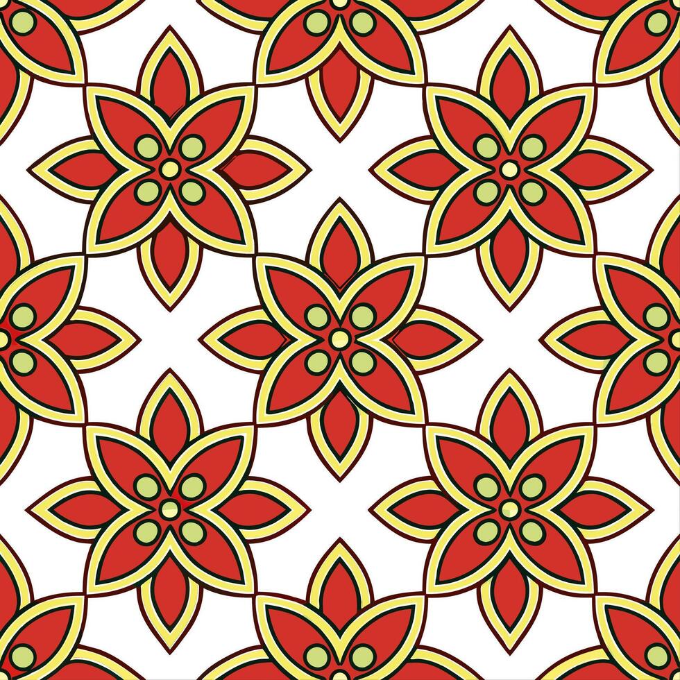 Traditional embroidery and textile motifs seamless tile pattern with rich textures vector