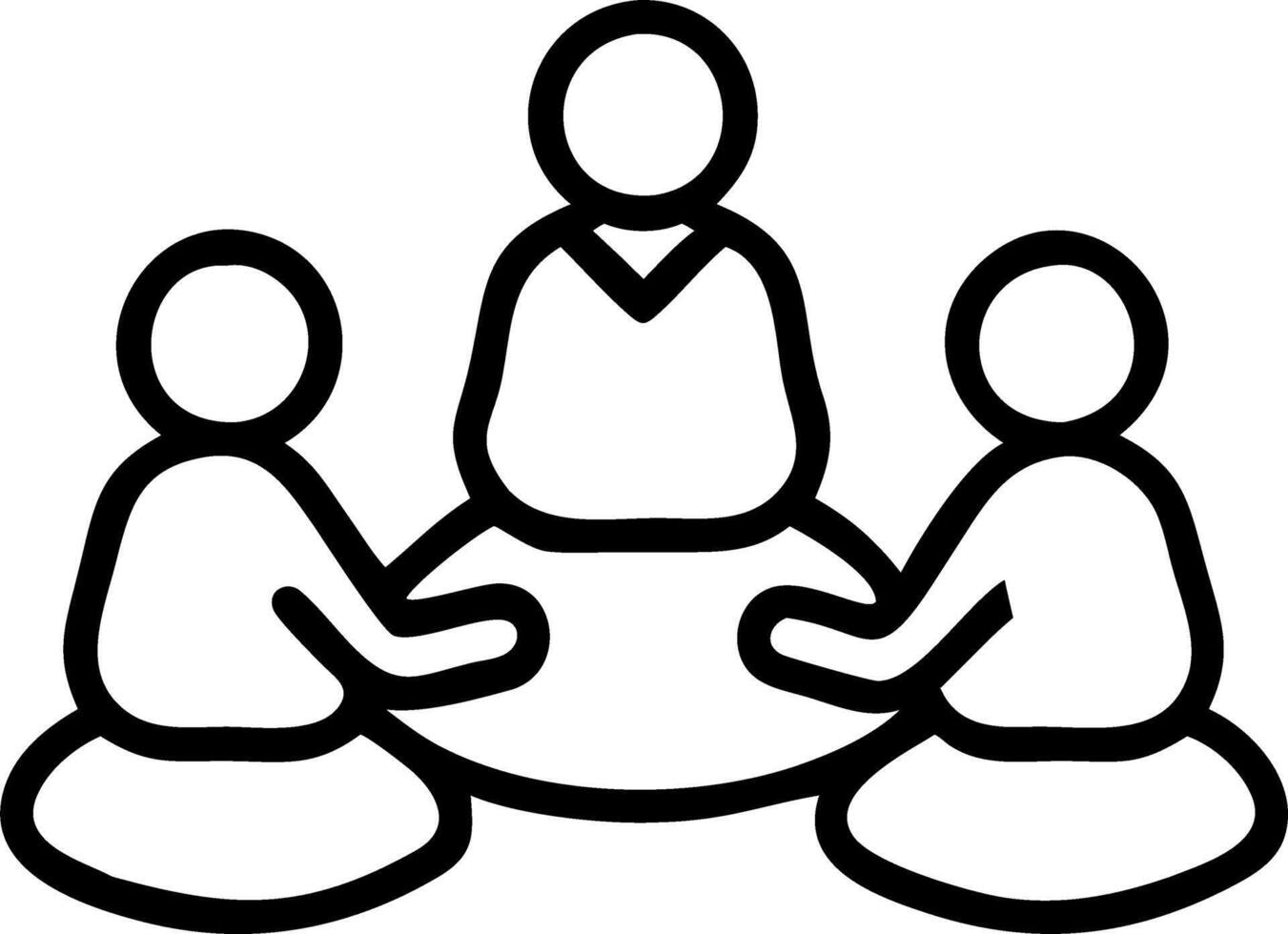 Three women gather in mindful circle practicing holistic posture They share support forging unity in healing yoga session vector