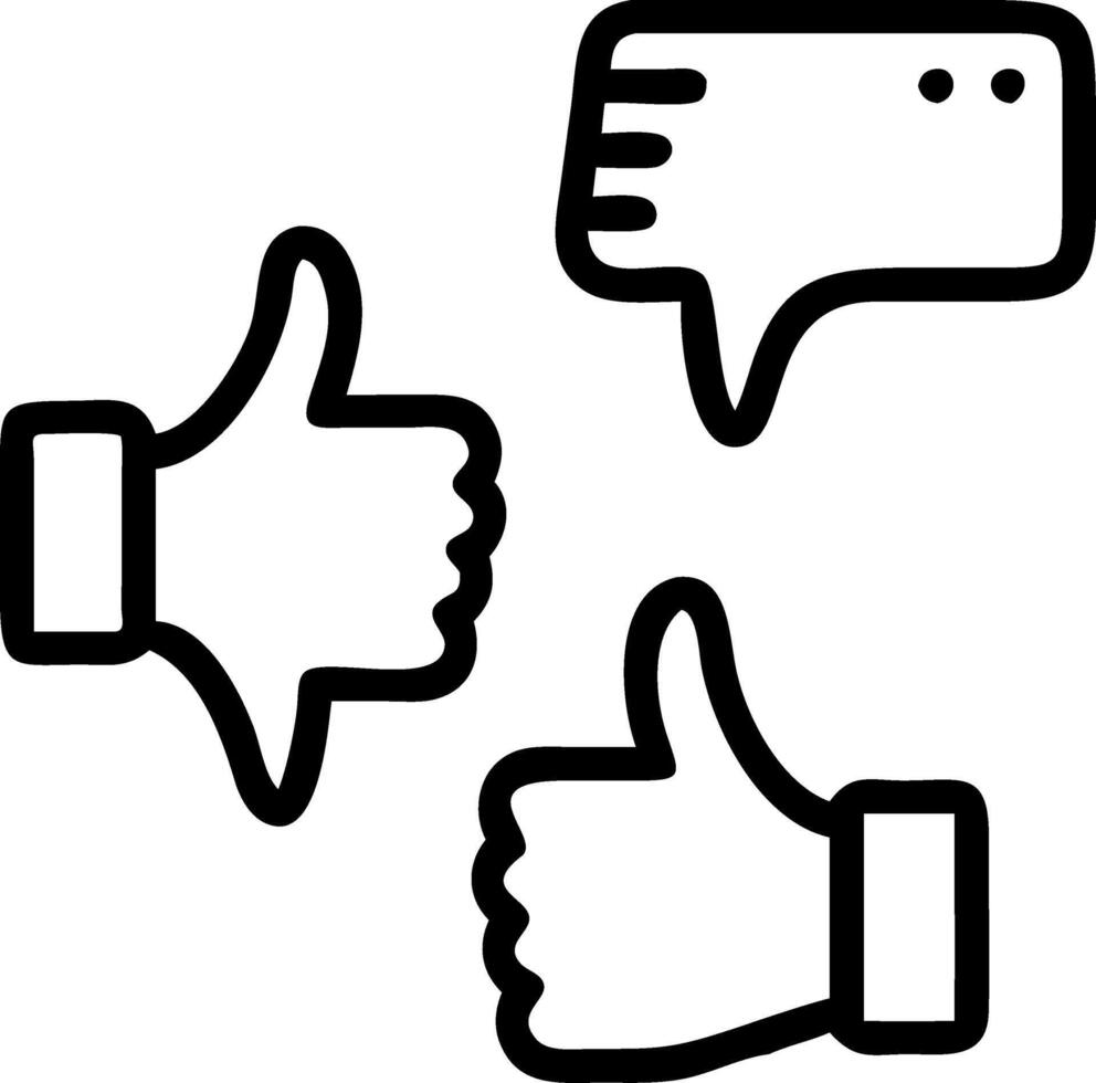 Thumbs up and down icons being hovered over with a glowing touch to represent customer feedback mechanisms in digital platforms vector