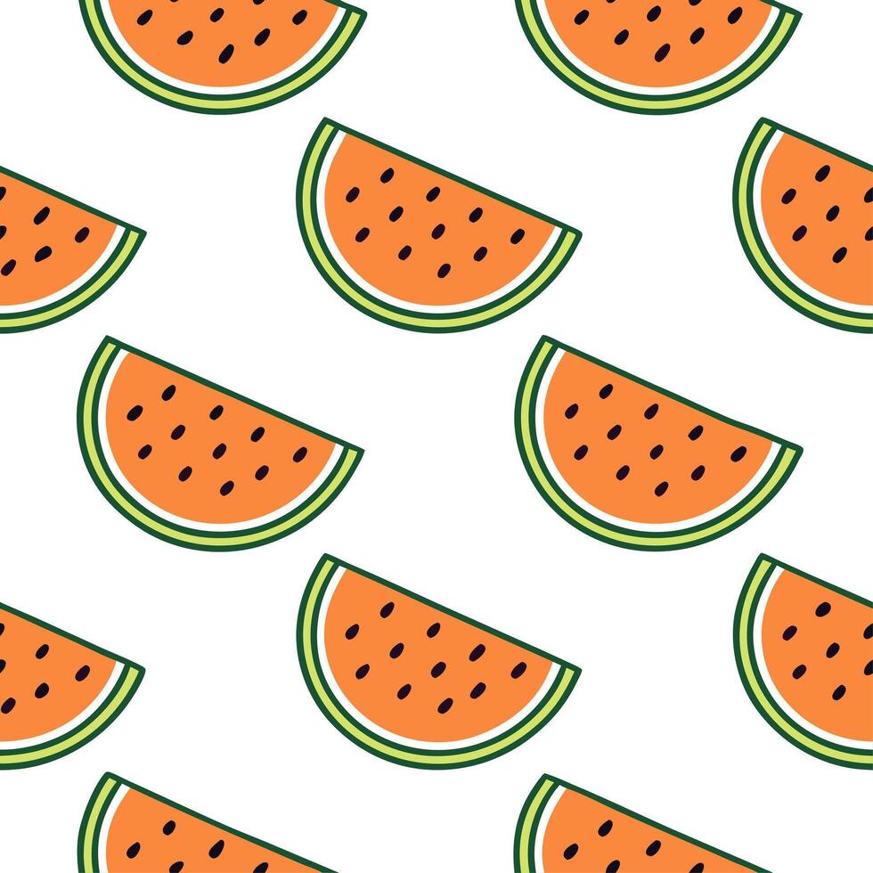 Sweet melon seamless tile pattern with vibrant orange and green hues perfect for hot summer days vector