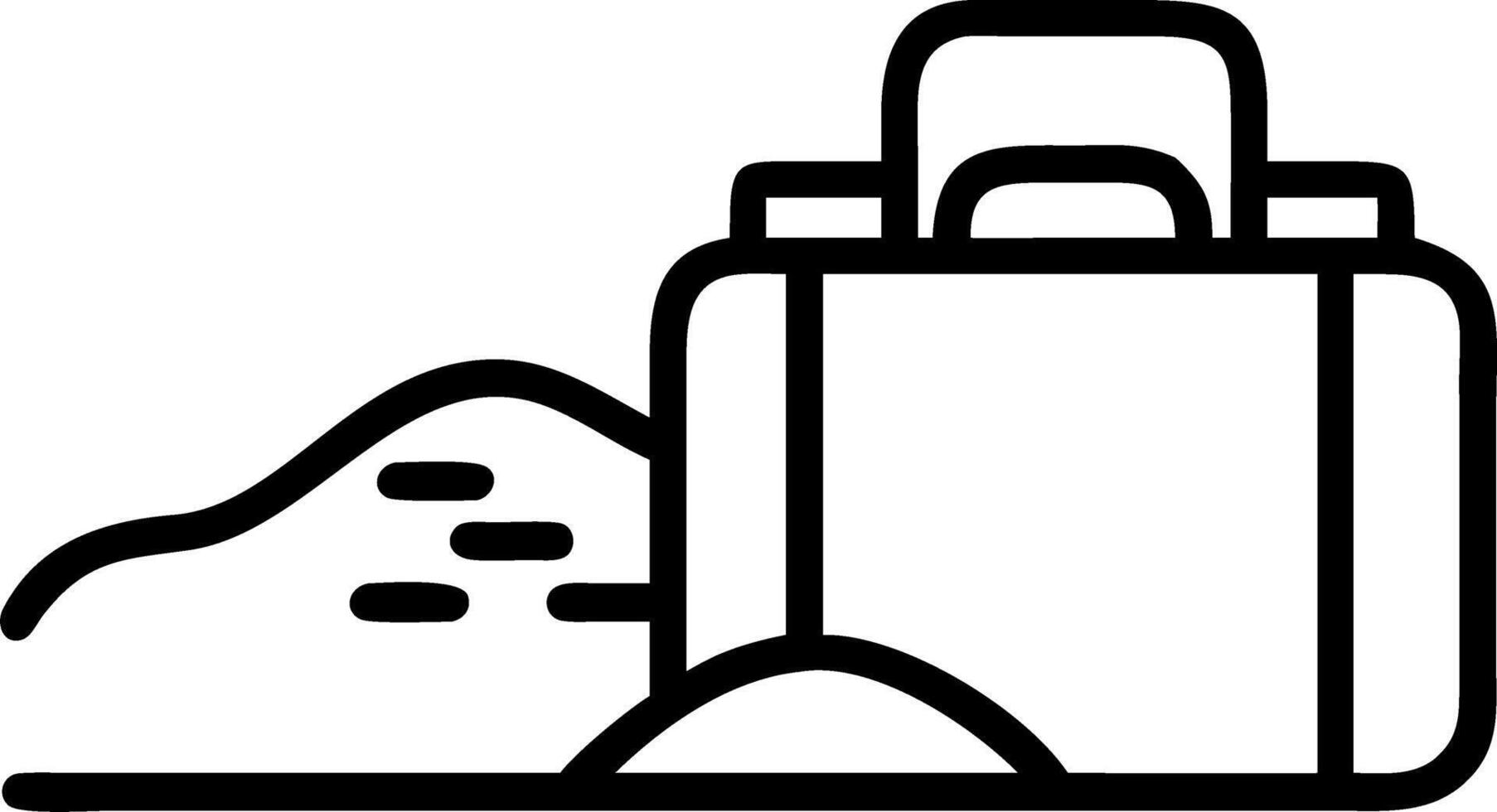 Suitcase and accessories for travel vacation on the sand vector