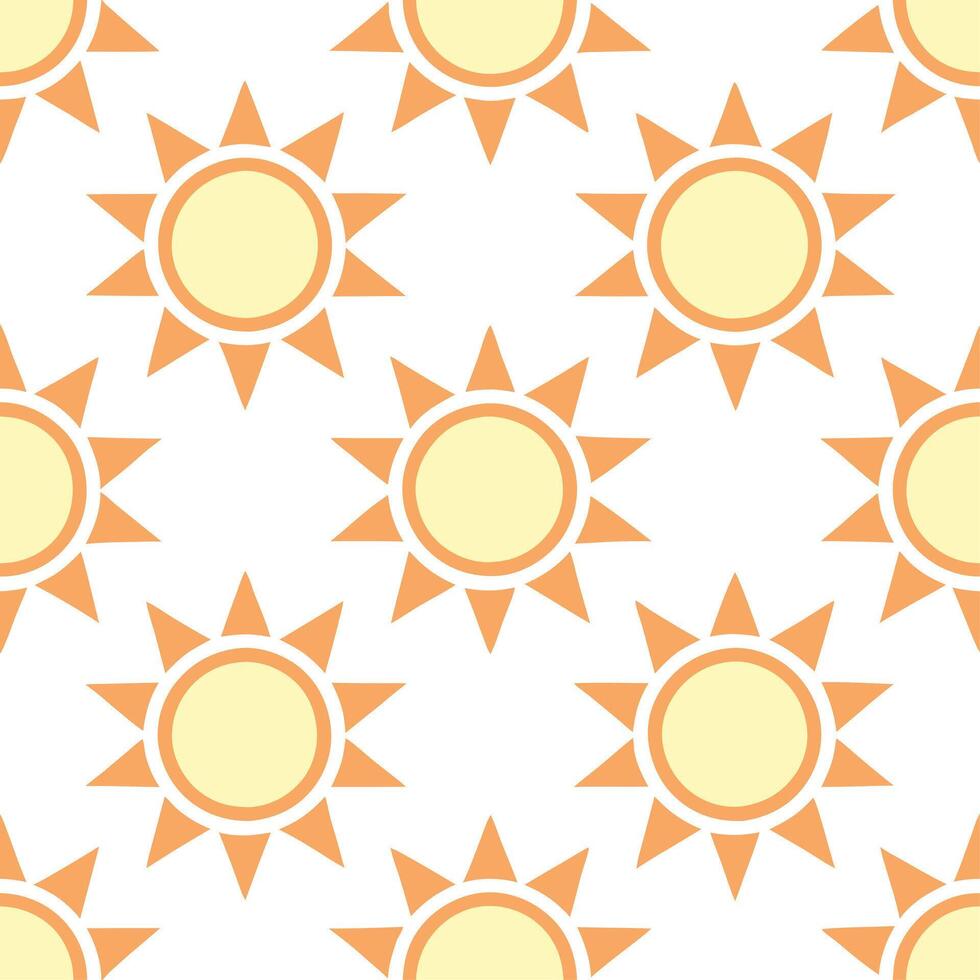 Summer bright seamless pattern with abstract sun shapes and geometric color blocks for a modern summer aesthetic vector