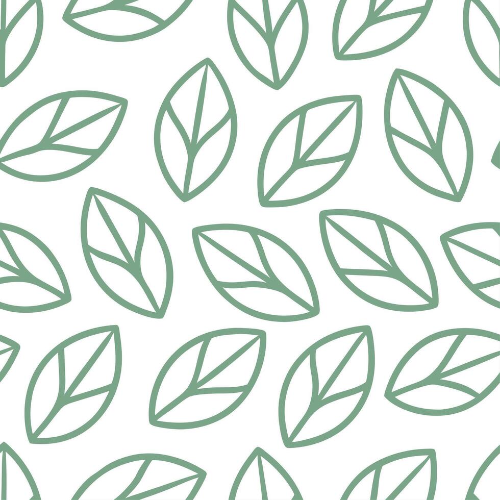 Spring leaves seamless pattern with whimsical shapes and soft muted colors for lighthearted playful designs vector