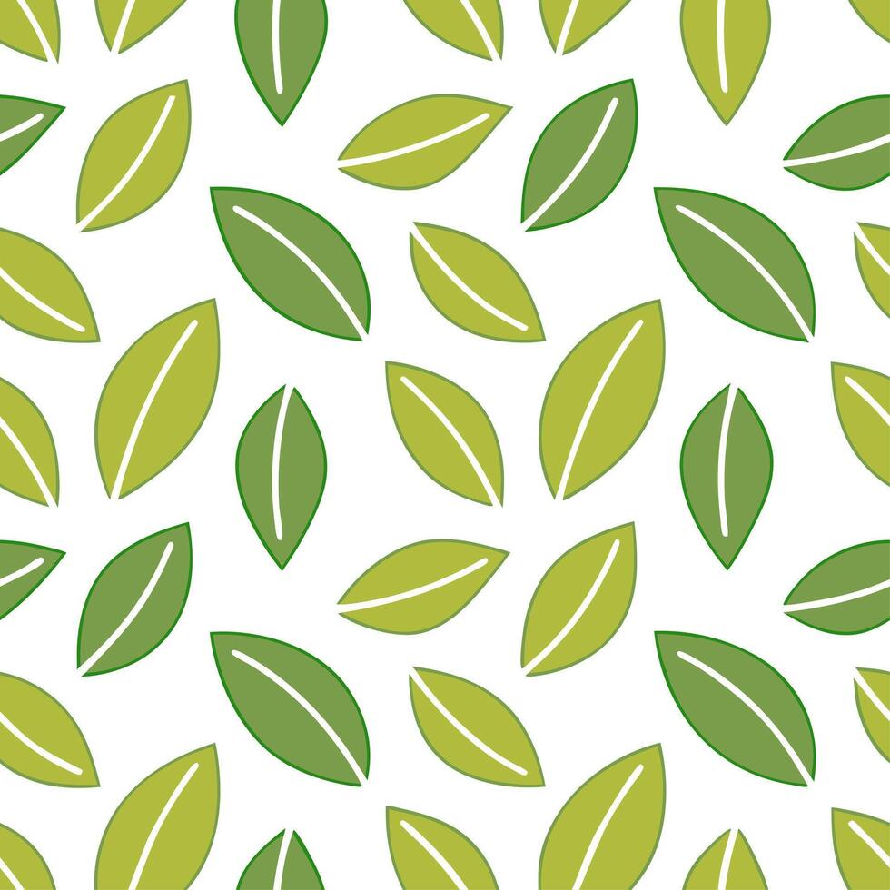 Spring leaves seamless pattern with scattered leaves and subtle color transitions for a natural organic aesthetic vector