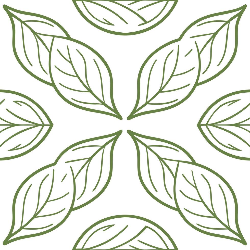 Spring leaves seamless pattern with delicate veins and subtle variations in green for natural elegance vector
