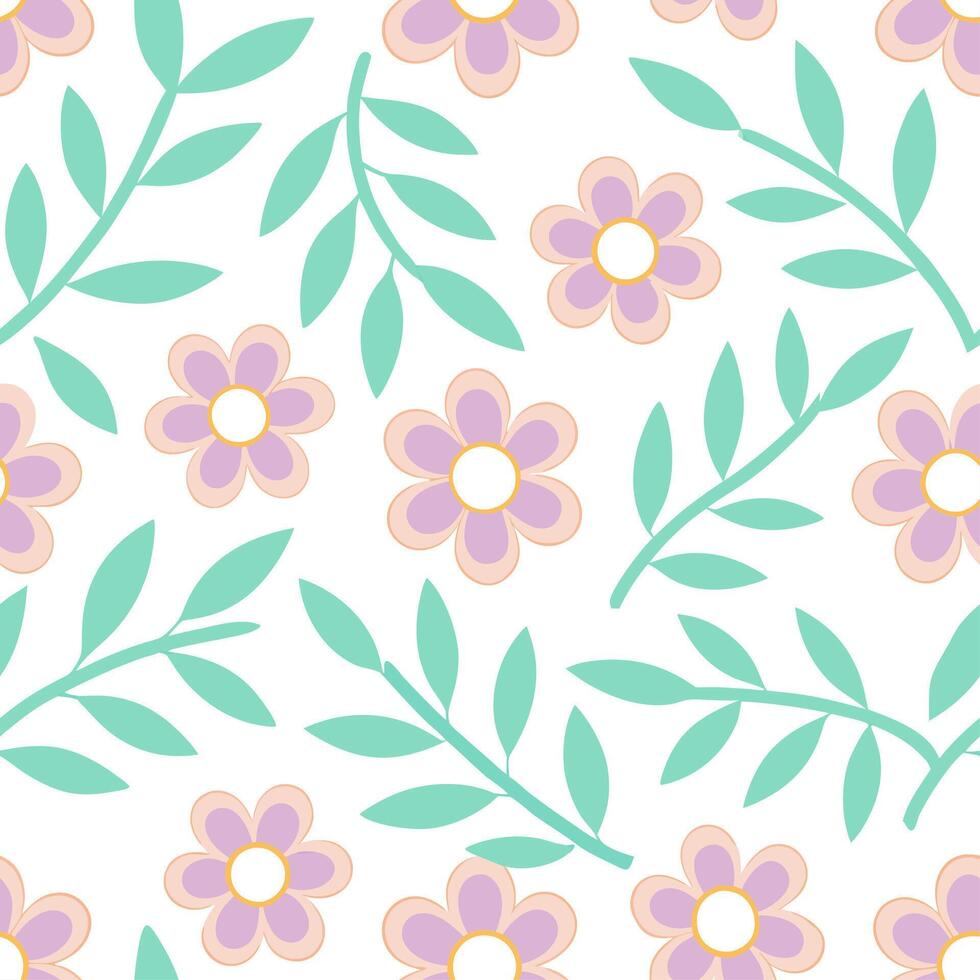 Spring floral seamless pattern with soft petals and light pastels for a gentle soothing design vector
