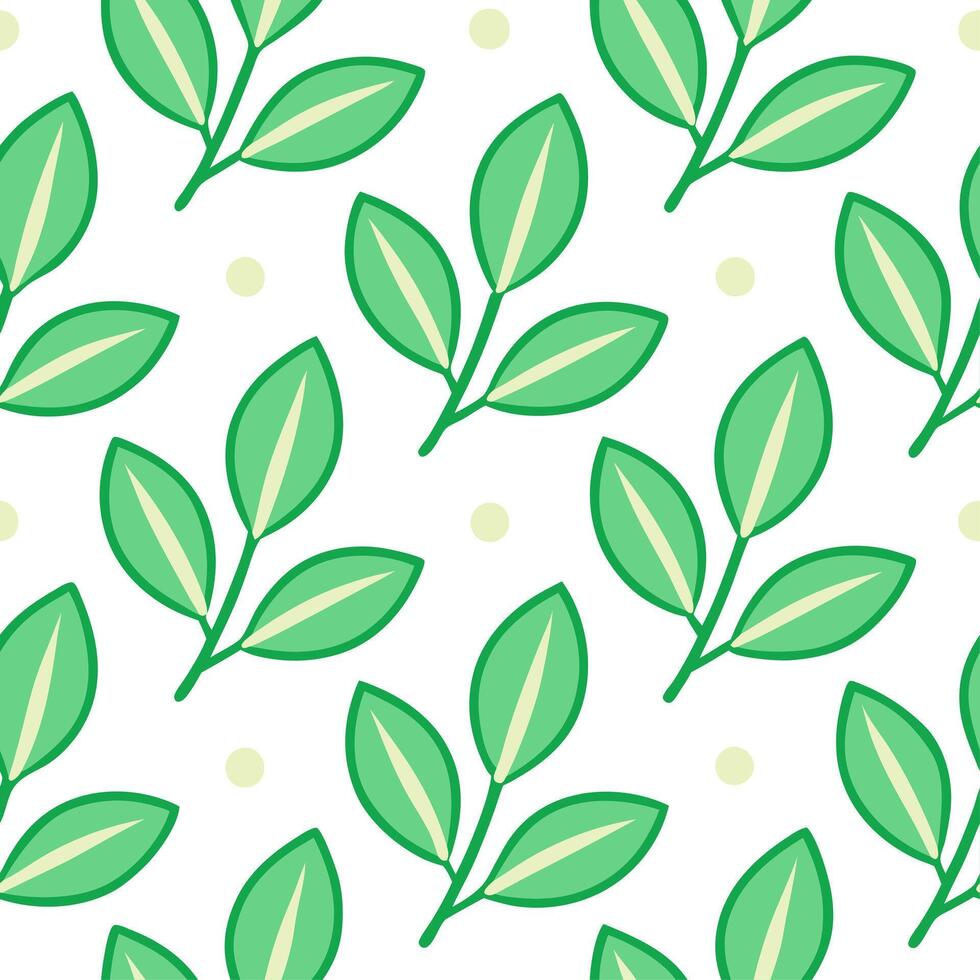 Spring dawn seamless tile pattern with the soft golden light filtering through new green leaves vector