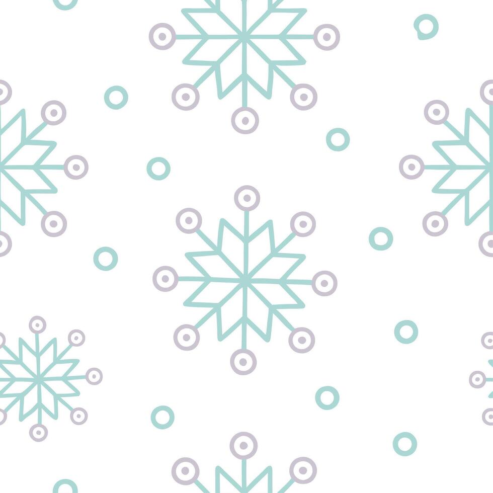 Soft winter seamless pattern with snowflakes pastel hues and gentle swirls for a delicate seasonal vibe vector
