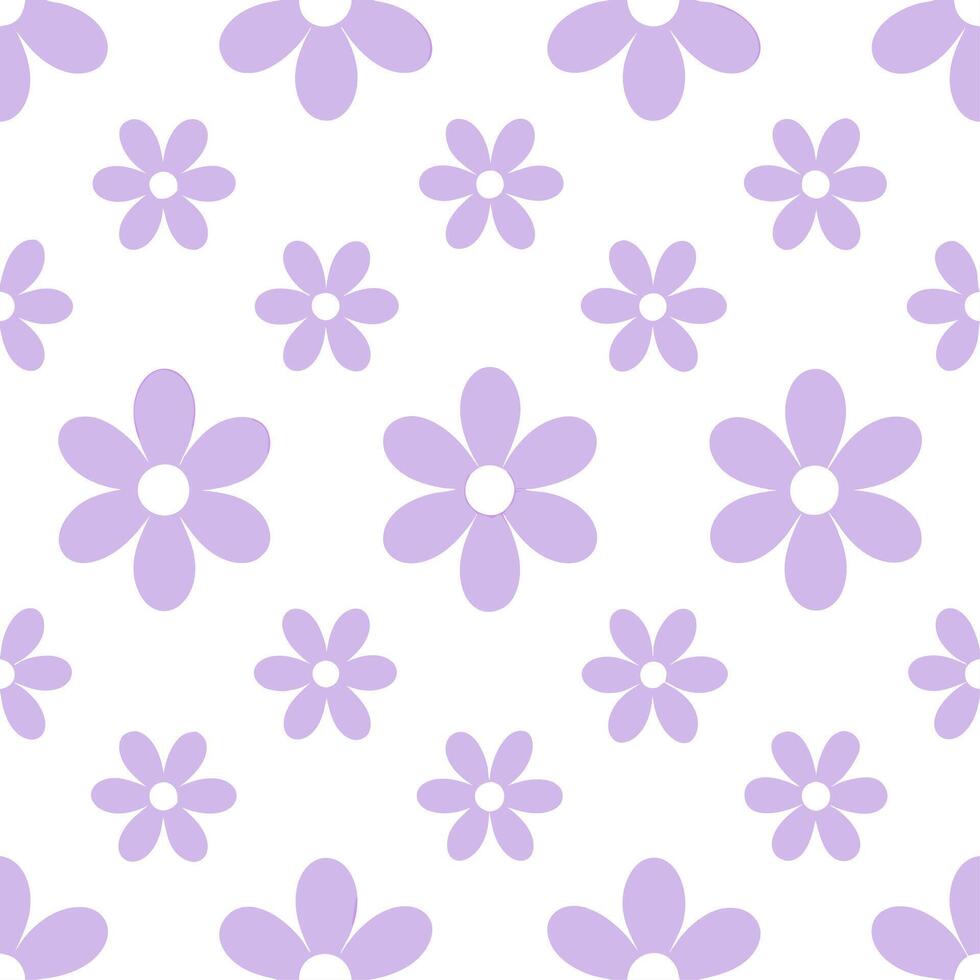 Soft summer flowers seamless pattern with pastel hues and gentle curves for calm soothing spring designs vector