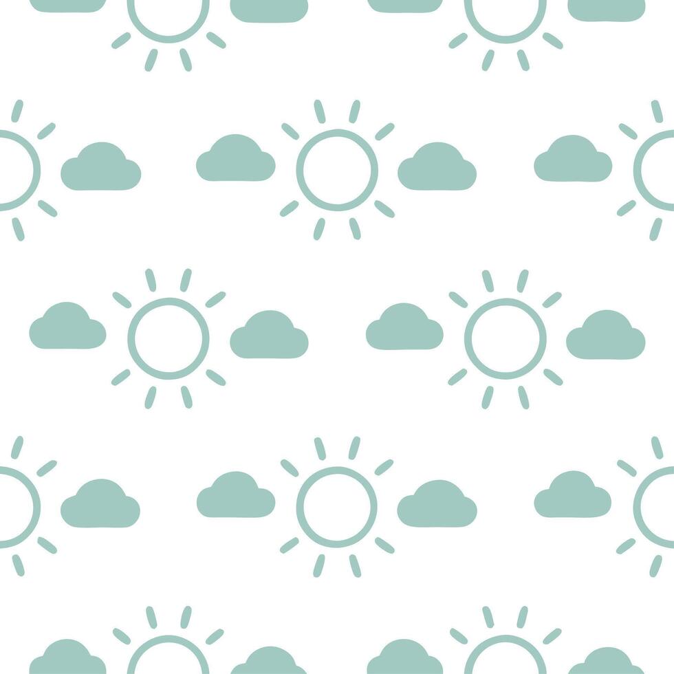 Soft spring sunshine seamless pattern with pastel colors and gentle rays for soothing serene backgrounds vector