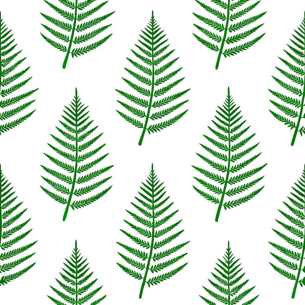 Soft green fern leaves seamless tile pattern with delicate fronds symbolizing new life and renewal vector