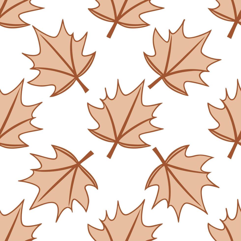 Soft autumn seamless pattern with delicate fall leaves and warm brown tones for a rustic cozy vibe vector