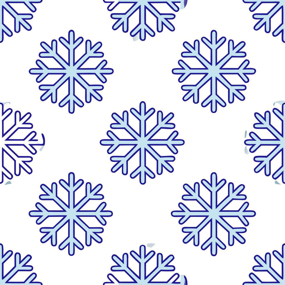 Snowflake and cozy mug seamless tile pattern with warm winter beverages and frosty details vector