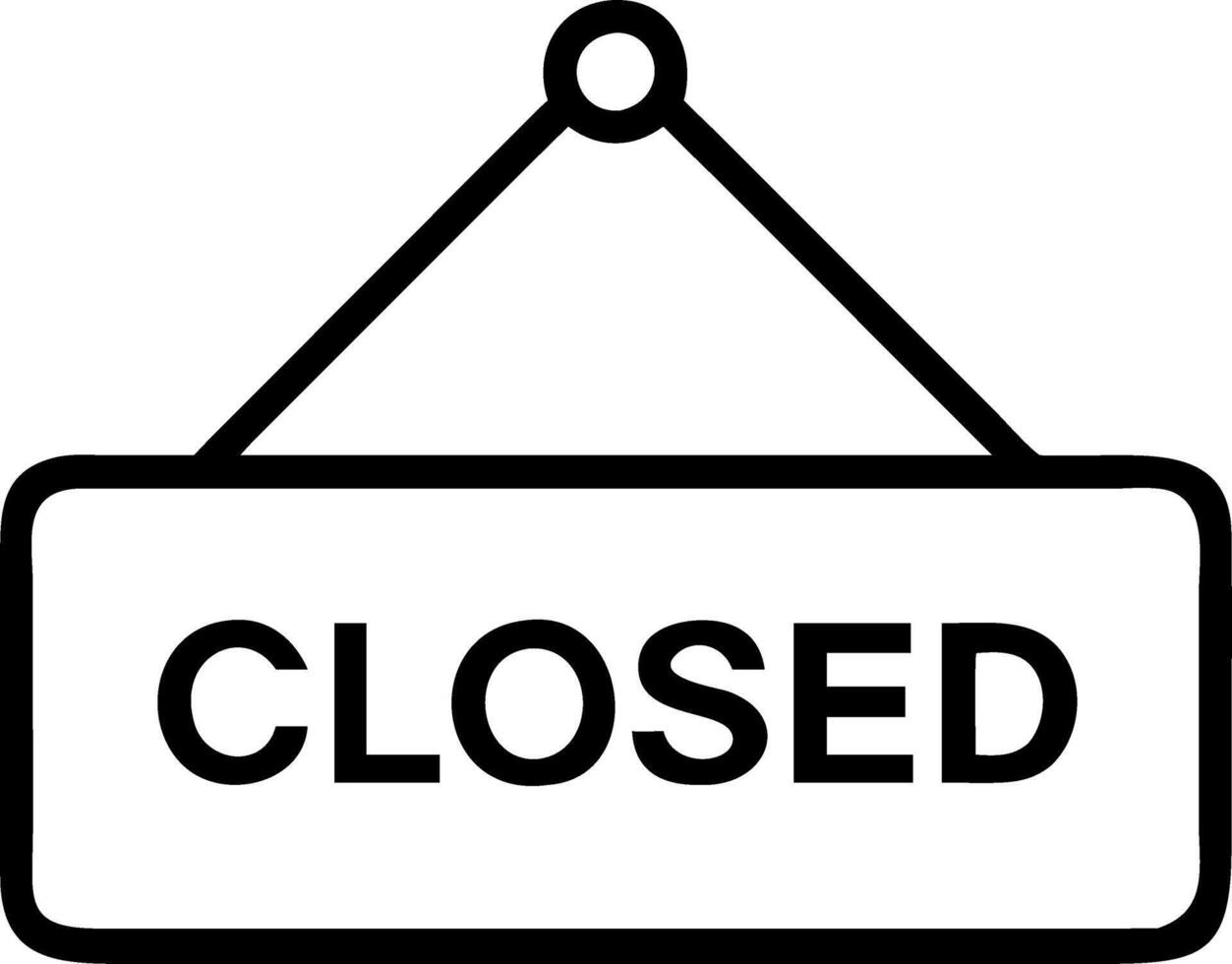 Sign text hangs on the entrance door of the shop restaurant cafe that reads closed business concept Set 2 vector