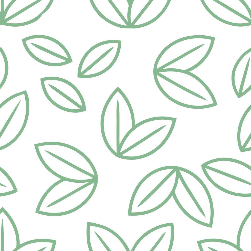 Simple leaf pattern seamless tile design with light green tones for a fresh spring aesthetic vector
