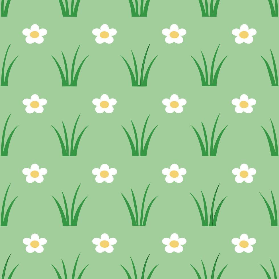 Serene spring meadows seamless tile pattern with wildflowers soft grasses and an atmosphere of rejuvenation vector