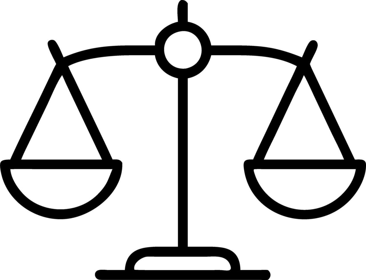 Scales of justice depicted by floating scales encircled by compliance and regulation icons symbolizing legal balance and fairness vector